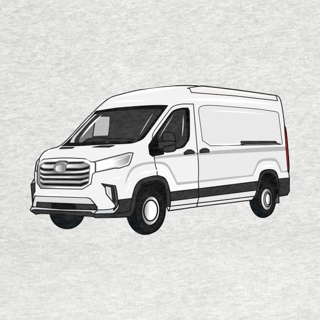 Delivery van cartoon illustration by Miss Cartoon